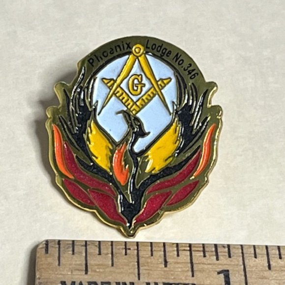 VTG Phoenix Lodge No.346 Sarasota, FL Enamel Lapel Hat Pin 1" - Picture 7 of 8